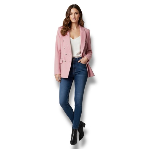 Whbm blazer rosa donna lana - 4,