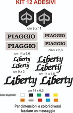 adesivi Liberty Piaggio  prespaziati  12 pz  pvc auto moto caschi