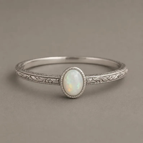 Anello opale etiope - , naturale