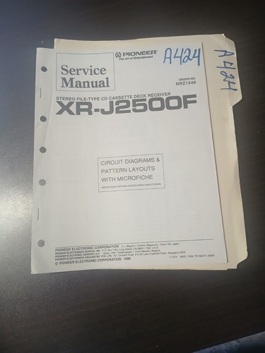 Pioneer j2500f manuale - pioneer, xr-j2500f