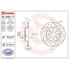 2 dischi freno Brembo 08.9460.71 adatti per Abarth