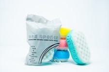 MR. Spugna Spugna Doppio Lato Bagno Doccia Spugna Lavaggio Massaggiante (CONFEZIONE da 4)