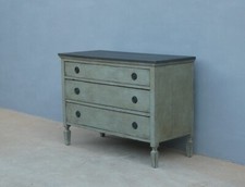 Comò cassettone Luigi XVI laccato Shabby Chic, '800 - L 124 cm!