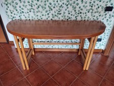 tavolo pieghevole moderno ovale in legno massello 120*40/80 come nuovo