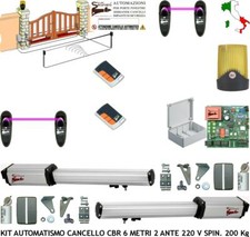 KIT AUTOMATISMO CANCELLO BATTENTE 6 MT 2 MOTORI 220 V. 2 RADIOCOM 2 FOTOCEL FARO