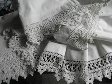 4 alte Vorhänge Halbleinen