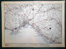 Carta geografica stradale antica NAPOLI E DINTORNI POMPEI  1931 Antique map