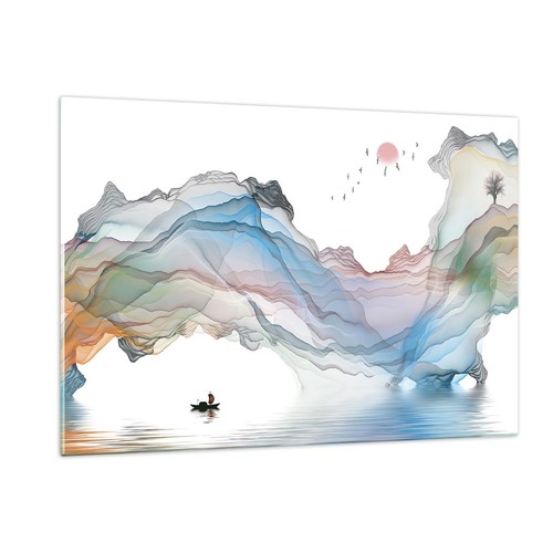 Quadro vetro 120x80cm onde - quadro, su