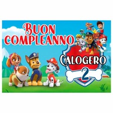 BANNER STRISCIONE COMPLEANNO - Paw Patrol mod 3 - PERSONALIZZATO