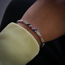 Bracciale da tennis bianco 14K