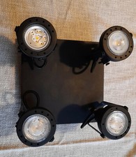 FARETTO DA SOFFITTO LED 4 LUCI NERO 22X22 CM