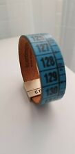 Bracciale 'IlCentimetro' vera pelle, azzurro, chiusura magnetica, 18cm
