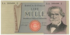 1000 LIRE GIUSEPPE VERDI II TIPO MEDUSA SERIE SOSTITUTIVA XA-I 10/01/1977 qFDS