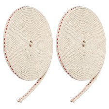 Stoppino lampada olio cotone 6 mm piatto larghezza 3 metri/10 piedi lungo con punto rosso, 2 rotoli