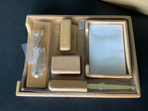 Set accessori scrivania rovere