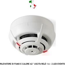 RIVELATORE FUMO E TEMPERATURA ANTINCENDIO RELÈ 1 A 12/24 VCC USCITA PORTE REI