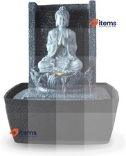 Fontana Interna Zen'light Nirvana, Cascata Con Buddha E Illuminazione LED Bianca