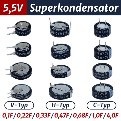 Supercondensatore 0 1f - 5,5v, 0,1f