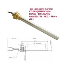 Resistenza Candeletta Stufa a Pellet 3/8 350W 170mm EdilKamin 160mm battuta