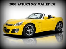 Saturn Sky Mallet LS2 2007 colore giallo NUOVA insegna in metallo: perfette condizioni!
