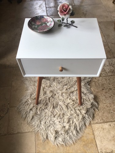 Comodino legno bianco con - legno,