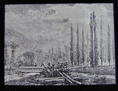 Glass magic lantern slide - glass,