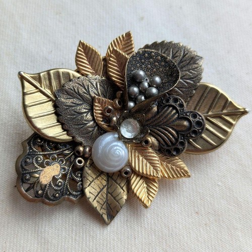 Spilla vintage motivo - , foglia
