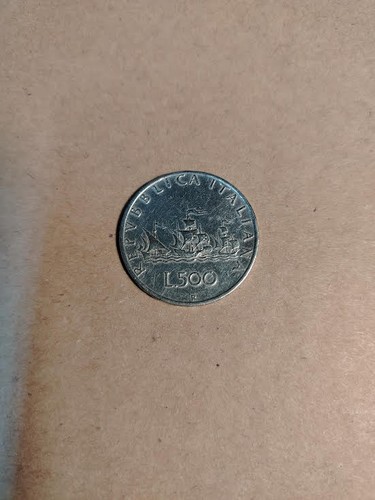 Moneta 500 lire - moneta, caravelle