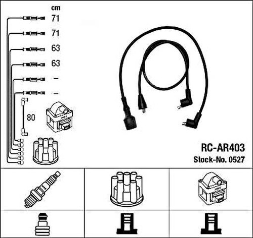 Kit tubi accensione ngk nero - kit,