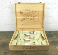 CASSETTA DI LEGNO Kit 6 Bicchieri Vetro Cristallo SERVIZIO 1926 Stile VINTAGE