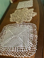 Centrini Fatti A Mano Uncinetto Set 3 Vintage Centrotavola Decorazione