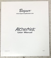 Raro manuale utente Bogner Alchimist