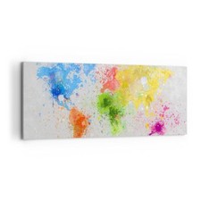 Quadro su Tela 120x50cm mappa mondo moderno Stampe Immagini Quadri Murale