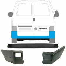 VW VOLKSWAGEN TRANSPORTER T4 1990-1996 3x Pare-Chocs Arrière Noir