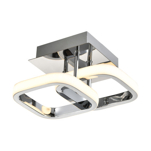 Plafoniera led cromata doppia - led,
