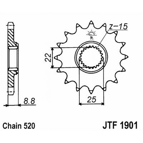 Pignone acciaio denti - jt, 16