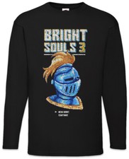 Bright Souls 3 Langarm T-Shirt Pixel 8 Bit Geek Nerd Gaming Gamer Fun Knight