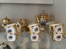 Tazzine BAVARIA porcellana set 12  tazzine Caffè, Piattini  oro zecchino vintage