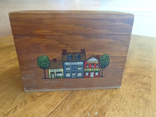Scatola ricetta file legno - scatola, in