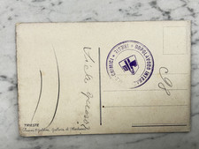 TIMBRO FASCIO FASCISMO TRIESTE VECCHIA CARTOLINA OLD POSTCARD.