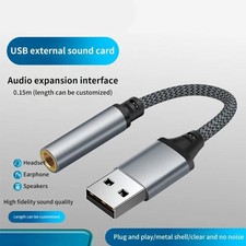 ▷USB External Sound Card 3.5mm Jack Audio Adapter Cable Laptop For PC T1L4