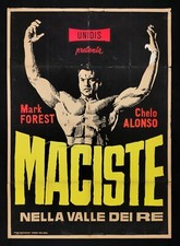 MACISTE NELLA VALLE DEI RE manifesto poster Mark Forest Chelo Alonso Peplum E26