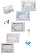 Completo lenzuola neonato CULLA/LETTINO 120 x 180 in FLANELLA  ricamata T&R_BABY