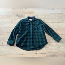 Woolrich Buffalo Check Verde e Nero Lana Bottoni Shacket Lana Uomo Tg Med