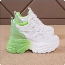 Scarpe per donna con zeppa interno 10cm lacci casual sport ginnastica da 34 A 40