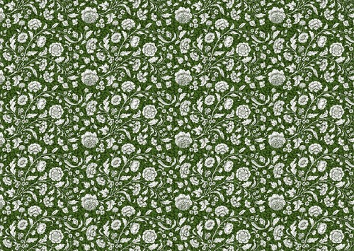 Carta restauro fiorata verde - verde,