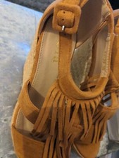 Scarpe tacco tessuto marrone