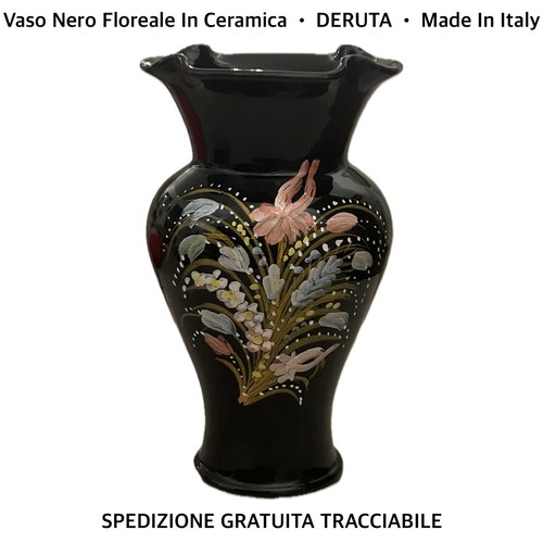 Vaso nero floreale disegno - nero,