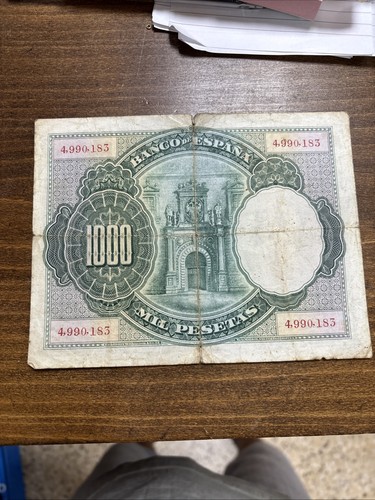 Billet 1000 pesetas - pesetas, vers