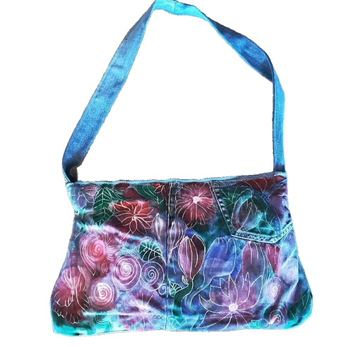 Borsa jeans floreale - ,